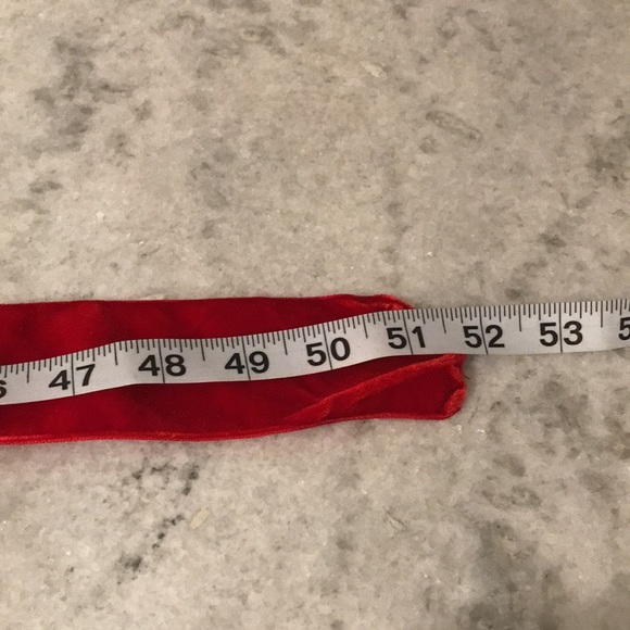 Vintage Christmas Felt Sequin Apron Handmade Santa Stocking Red Sheer Velvet - Picture 8 of 11